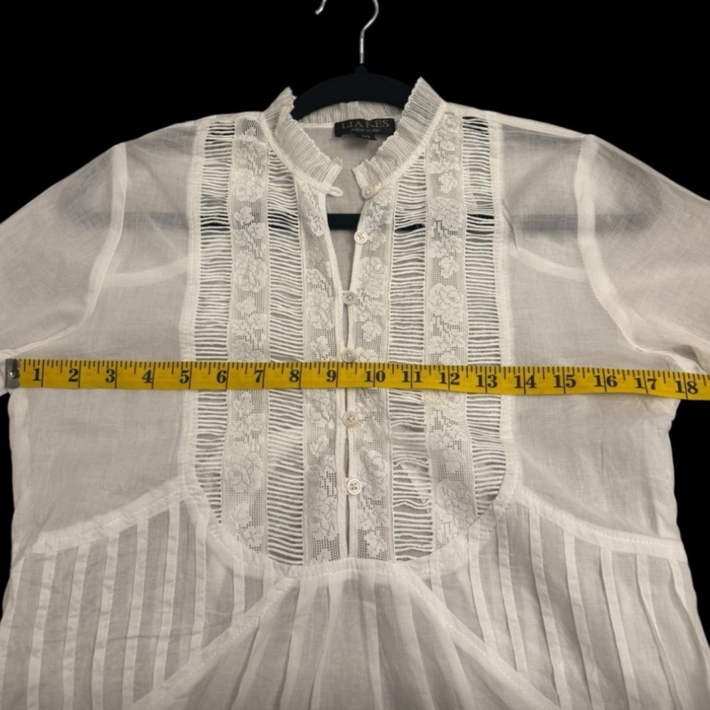 White Women's Blouse - Picture 4 of 10